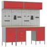 Darbagalds Ar Atvilktni 7 Pcs Sarkana 150 X 55 X 200 Cm Tērauds Vidaxl
