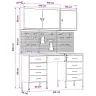 Darba Skapis Ar Atvilktni 8 Pcs Sarkana 150 X 55 X 200 Cm Vidaxl