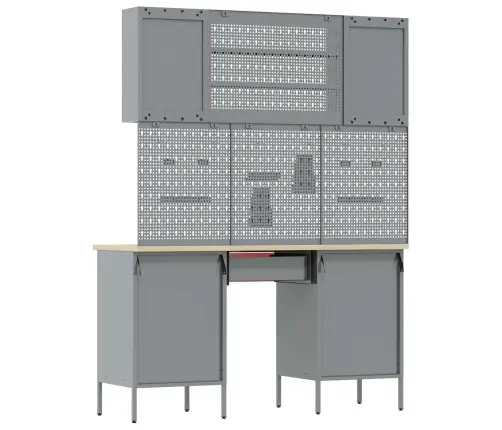 Darba Skapju Komplekts Ar Atvilktni Ar Uzglabāšanu 8 Pcs Melna Vidaxl