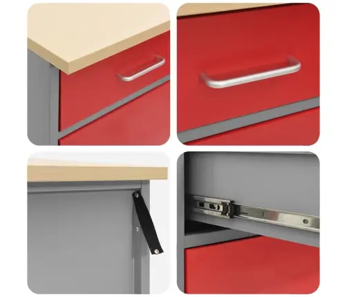 Töökappide Komplekt Sahtliga Ladustamisega Lukuga 8 Pcs Must