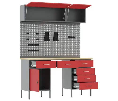 Töökappide Komplekt Sahtliga Ladustamisega Lukuga 8 Pcs Must