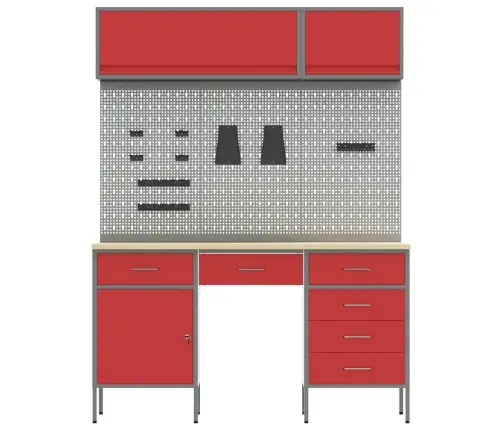 Töökappide Komplekt Sahtliga Ladustamisega Lukuga 8 Pcs Must