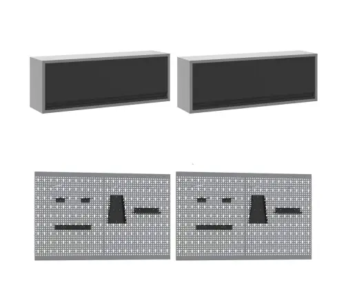 Darba Skapju Komplekts Ar Atvilktni Ar Uzglabāšanu 10 Pcs Melna Vidaxl