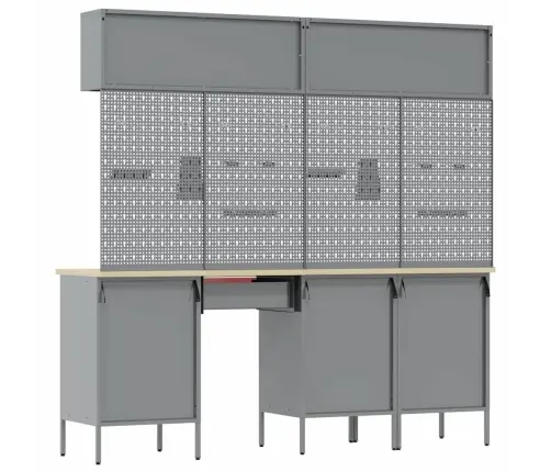 Darba Skapju Komplekts Ar Atvilktni Ar Slēdzeni 10 Pcs Sarkana Vidaxl