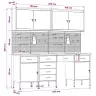 Darbagalds Ar Atvilktni 10 Pcs Melna 200 X 55 X 200 Cm Tērauds Vidaxl