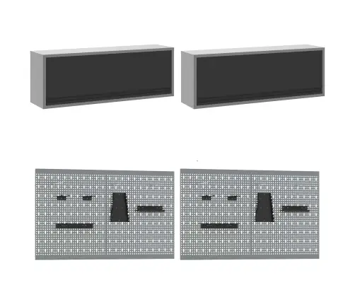 Darba Skapju Komplekts Ar Uzglabāšanu 10 Pcs Melna Vidaxl