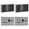 Darba Skapis Ar Atvilktni 10 Pcs Melna 200 X 55 X 200 Cm Vidaxl