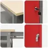 Darba Skapis Ar Atvilktni 10 Pcs Sarkana 200 X 55 X 200 Cm Vidaxl