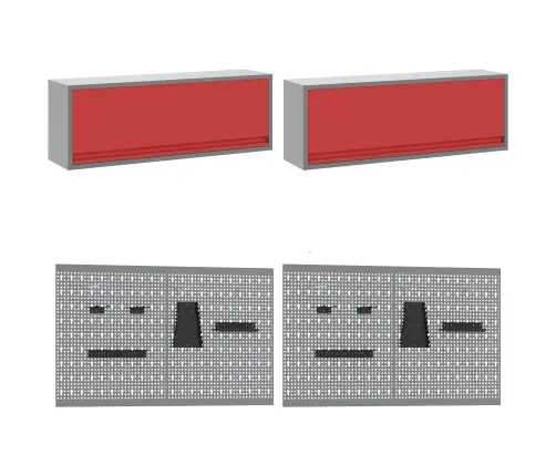 Darba Skapju Komplekts Ar Uzglabāšanu 10 Pcs Sarkana Vidaxl