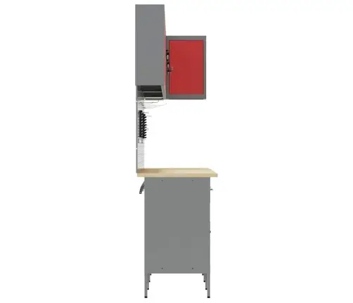 Darba Skapju Komplekts Ar Atvilktni 12 Pcs Sarkans Un Pelēks Vidaxl