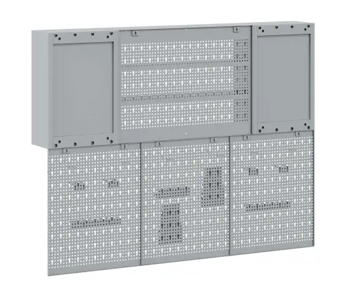 Darba Skapju Komplekts Ar Atvilktni 12 Pcs Melns Un Pelēks Vidaxl