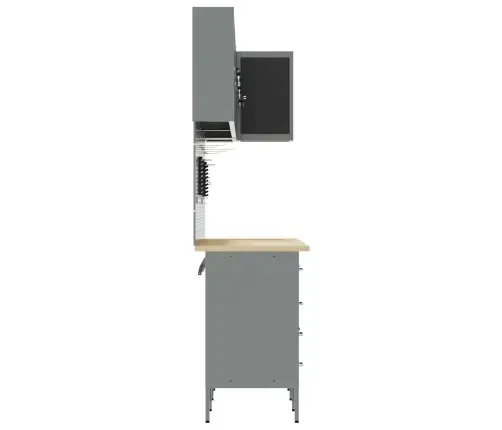 Töökappide Komplekt Sahtliga Riiuliga 12 Pcs Must Ja Hall