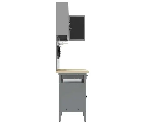 Töökappide Komplekt Sahtliga Riiuliga 10 Pcs Must Ja Hall