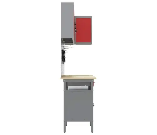 Darba Skapju Komplekts Ar Atvilktni 10 Pcs Sarkans Un Pelēks Vidaxl