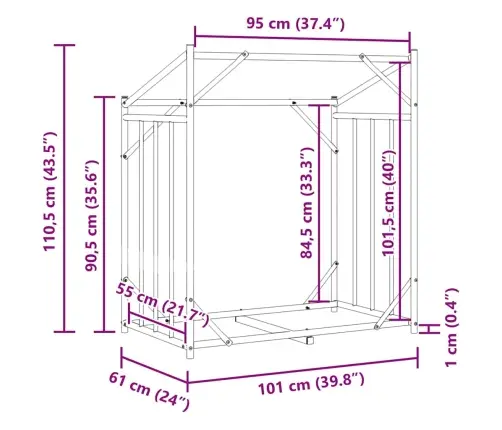 Vidaxl Malkas Plaukts Ar Lietus Pārsegu, 101X61X110,5 Cm