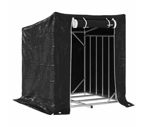 Küttepuude Riiul Vihmakattega, 100,5X100,5X110,5 Cm