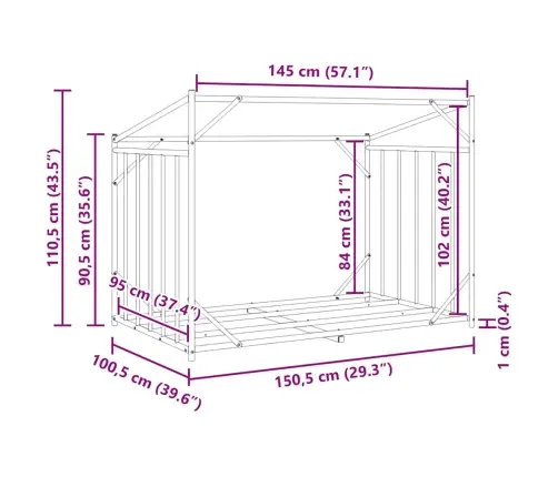 Vidaxl Malkas Plaukts Ar Lietus Pārsegu, 150,5X100,5X110,5 Cm