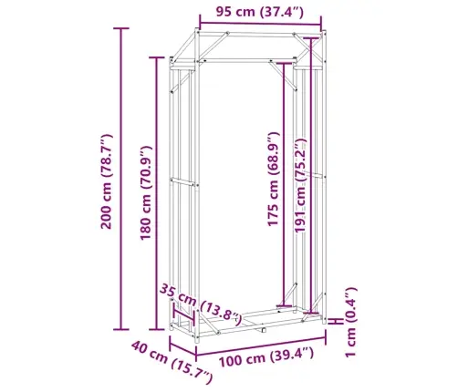 Stovas Malkoms Su Apdangalu Nuo Lietaus, 100X40X200Cm