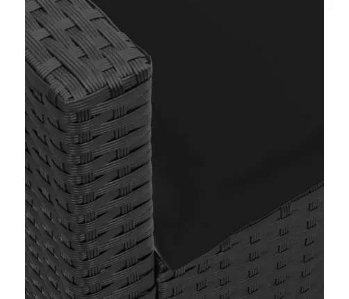 5-Vietīgs Dārza Dīvāns Ar Spilveniem, Melns Polirotangpalmas Vidaxl