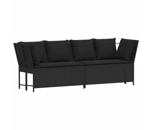 Dārza Dīvāns Ar Spilveniem, Melna Pe Rotangpalma Vidaxl