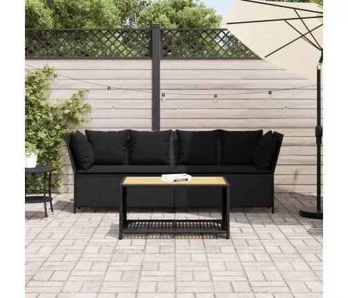 Dārza Dīvāns Ar Spilveniem, Melna Pe Rotangpalma Vidaxl