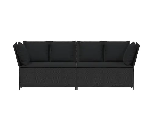 Dārza Dīvāns Ar Spilveniem, Melna Pe Rotangpalma Vidaxl