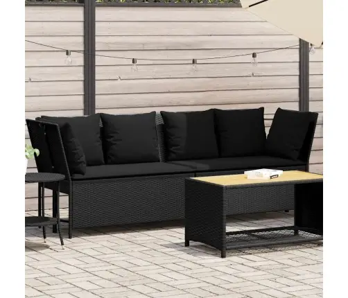 Dārza Dīvāns Ar Spilveniem, Melna Pe Rotangpalma Vidaxl