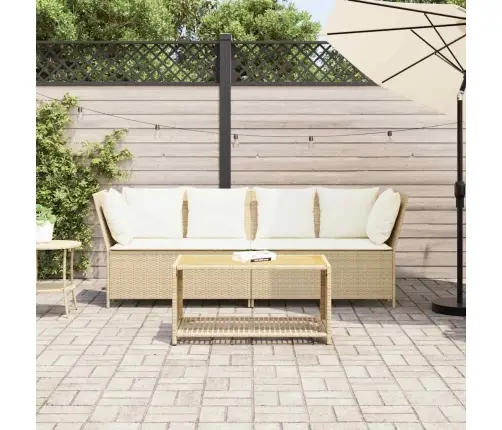 Dārza Dīvāns Ar Matračiem, Bēša Pe Rotangpalma Vidaxl