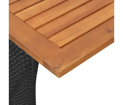 4-Daļīgs Dārza Virtuves Mēbeļu Komplekts, Melna Pe Rotangpalma Vidaxl