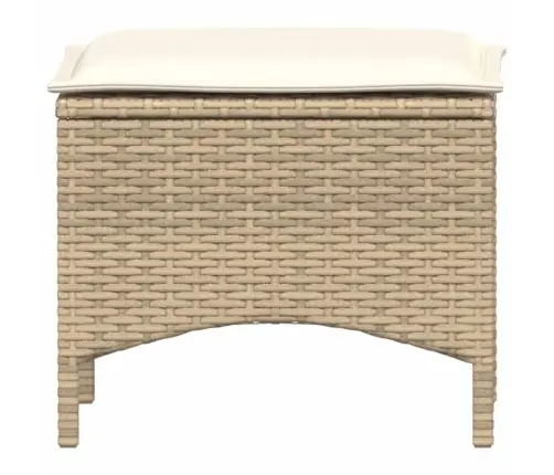 3-Daļīgs Dārza Mēbeļu Komplekts, Matrači, Bēša Pe Rotangpalma Vidaxl