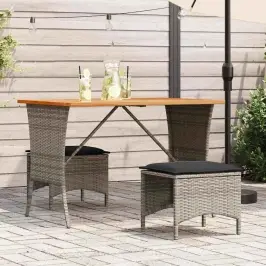 Dārza Galds Ar Akācijas Koka Virsmu Pelēks 105X75X72 Cm Vidaxl