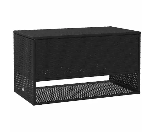 Āra Spilvenu Kaste, Melna 100X55X55,5 Cm Polirotangpalmas Vidaxl