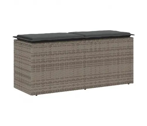 Dārza Sols Ar Spilvenu Pelēks 110X40X44 Cm Polirotangpalmas Vidaxl