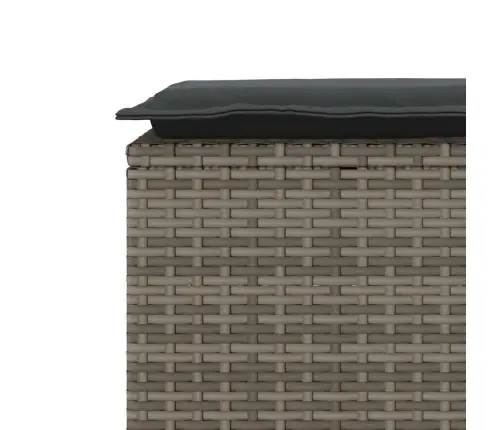 Dārza Sols Ar Spilvenu Pelēks 110X40X44 Cm Polirotangpalmas Vidaxl