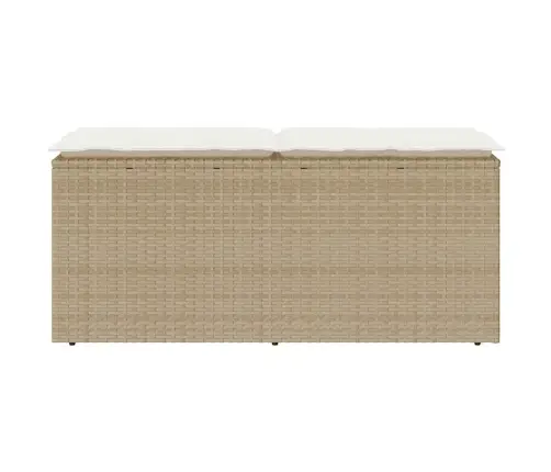 Sodo Suolas Su Pagalvėlė Smėlio Spalvos 110X40X44Cm Poliratanas