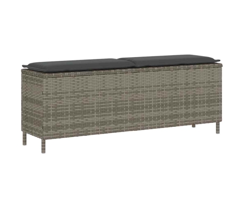Dārza Sols Ar Spilvenu Pelēks 110X30X40,5 Cm Polirotangpalmas Vidaxl