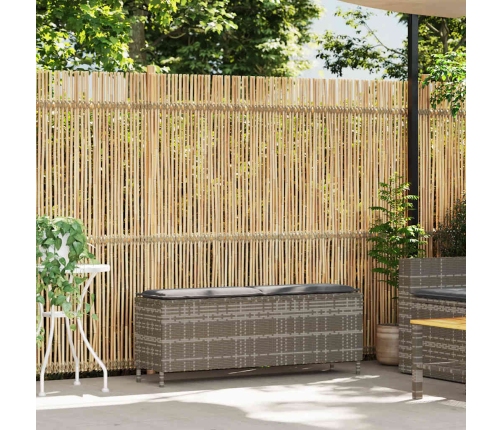 Dārza Sols Ar Spilvenu Pelēks 110X30X40,5 Cm Polirotangpalmas Vidaxl