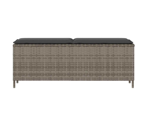 Dārza Sols Ar Spilvenu Pelēks 110X30X40,5 Cm Polirotangpalmas Vidaxl