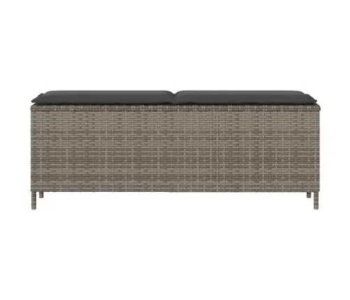 Dārza Sols Ar Spilvenu Pelēks 110X30X40,5 Cm Polirotangpalmas Vidaxl