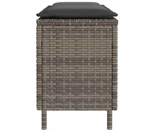 Dārza Sols Ar Spilvenu Pelēks 110X30X40,5 Cm Polirotangpalmas Vidaxl