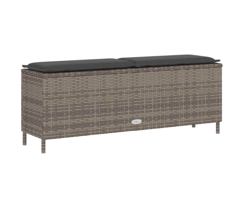 Dārza Sols Ar Spilvenu Pelēks 110X30X40,5 Cm Polirotangpalmas Vidaxl