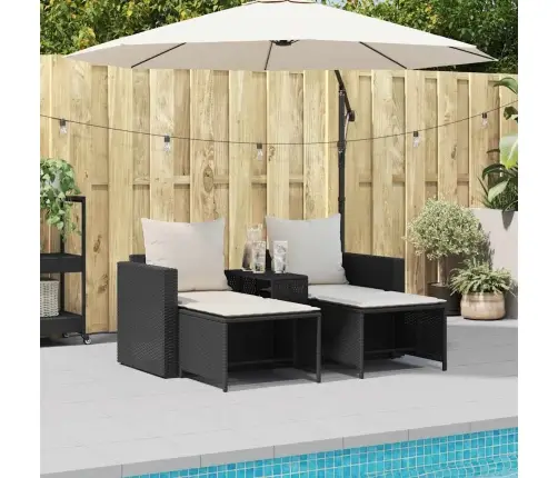 5-Osaline Aediivanikomplekt Patjadega Virnastatav Must