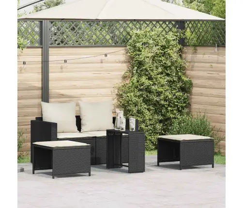 5-Osaline Aediivanikomplekt Patjadega Virnastatav Must