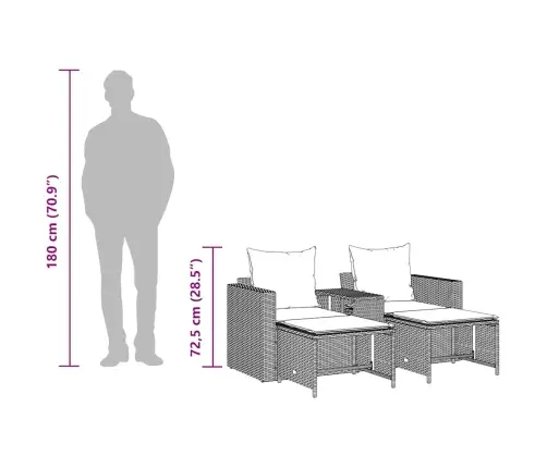 5-Osaline Aediivanikomplekt Patjadega Virnastatav Hall
