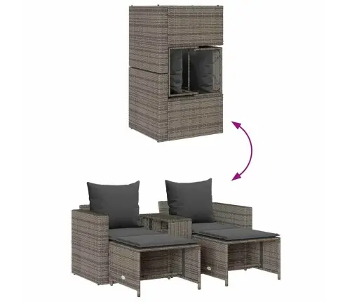 5-Osaline Aediivanikomplekt Patjadega Virnastatav Hall