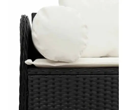 Trīsvietīgs Dārza Dīvāns Ar Matračiem, Melna Pe Rotangpalma Vidaxl