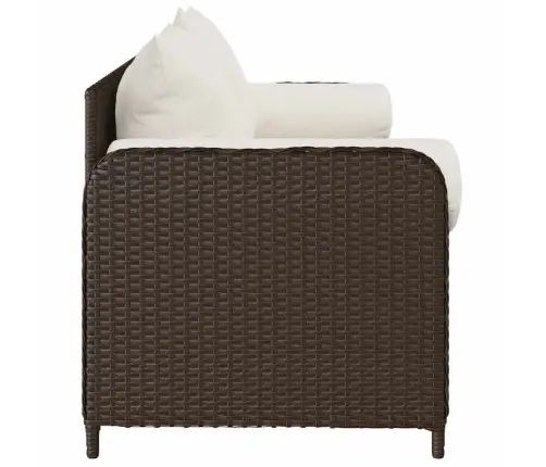 Trīsvietīgs Dārza Dīvāns Ar Matračiem, Brūna Pe Rotangpalma Vidaxl