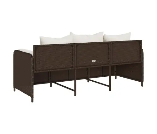 Trīsvietīgs Dārza Dīvāns Ar Matračiem, Brūna Pe Rotangpalma Vidaxl