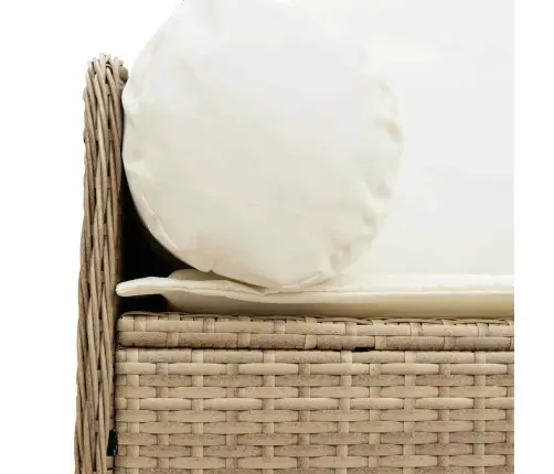 Trīsvietīgs Dārza Dīvāns Ar Matračiem, Bēša Pe Rotangpalma Vidaxl