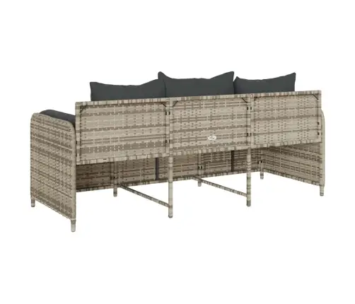 Trīsvietīgs Dārza Dīvāns Ar Matračiem, Gaiši Pelēka Pe Pinums Vidaxl